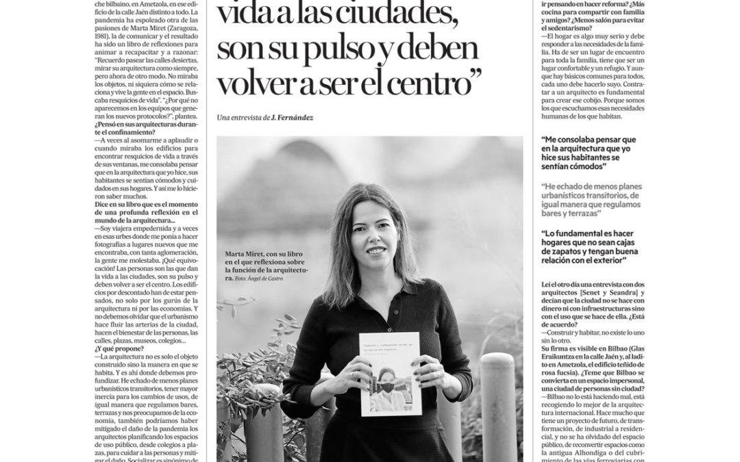 Entrevista arquitecta Marta Miret en Deia